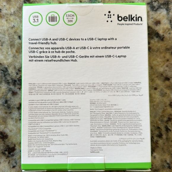 Belkin USB-C & USB-A (5 Gbps) 4-port mini hub - Picture 4 of 4